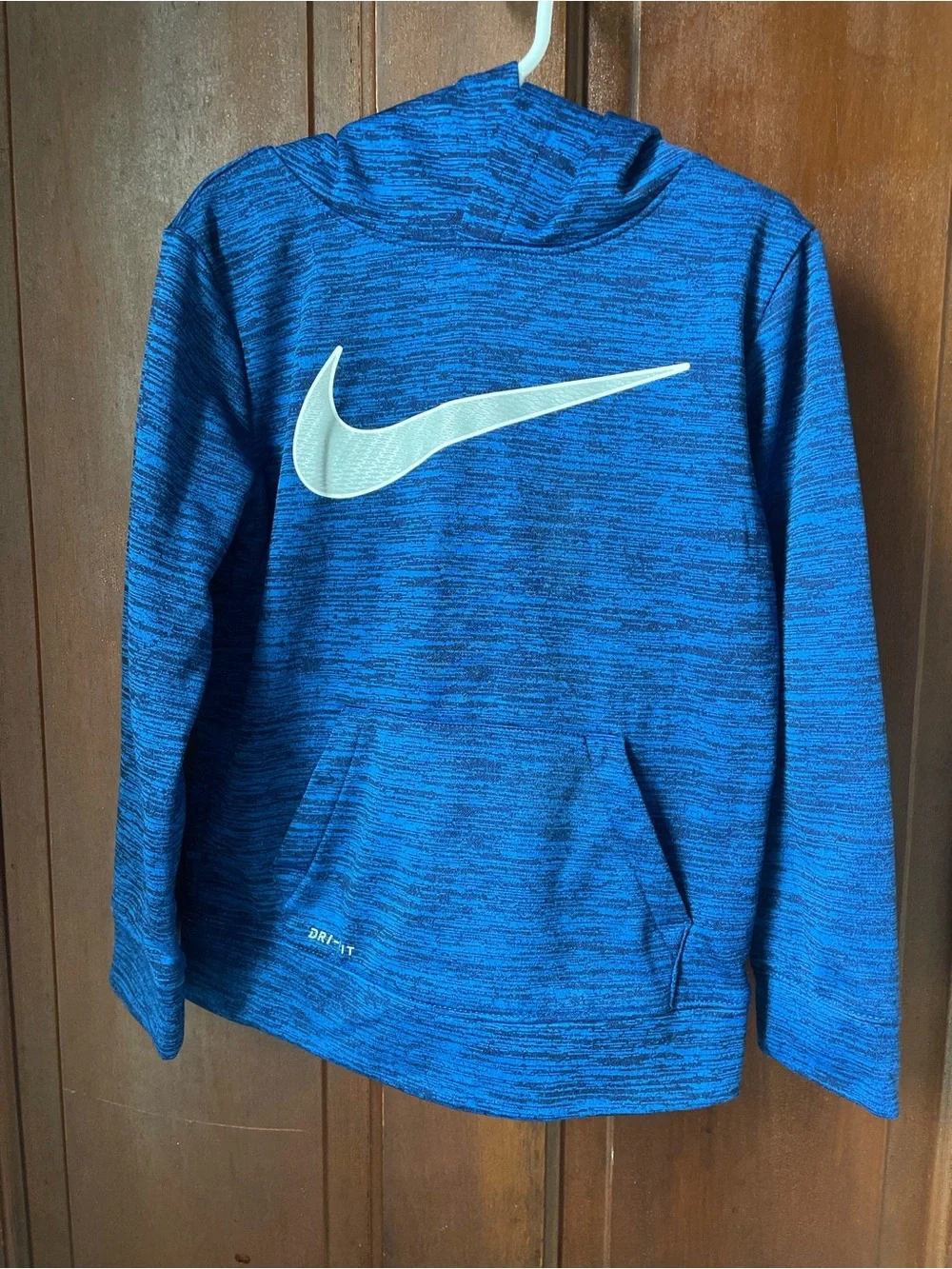 Nike dri fit boys size 6 blue hoodie